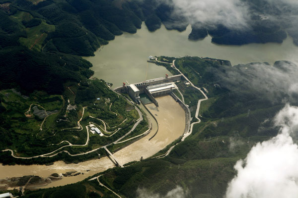 The Jinghong Hydropower Station will increase water discharges to ease effects of a regional drought. (Photo by Yang Zheng/China Daily)