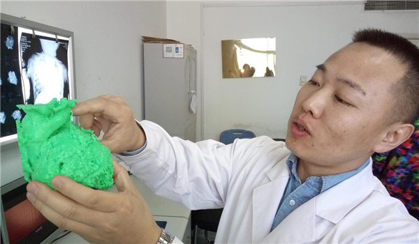 The heart replica modeled the boy's cardiac structure. 