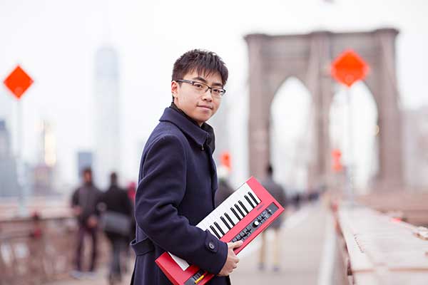 Dai Liang, also known as A Bu, a 16-year-old student at New York's Juilliard School, is seen by some as a rising star in China's jazz music scene.(Photo provided to China Daily)
