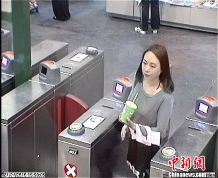 A screenshot from surveillance video of Leng released by police.  