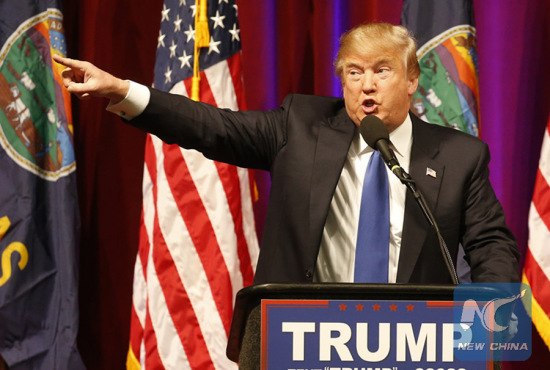 U.S. Republican Party (GOP) front-runner Donald Trump. (Xinhua)