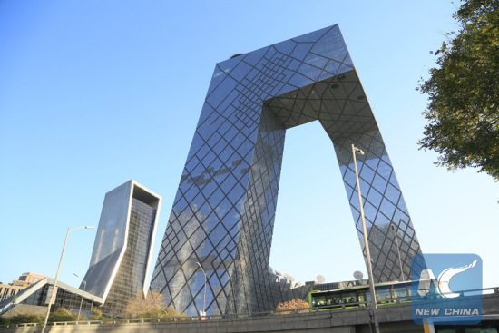 Photo taken on Nov. 10, 2013 shows CCTV's headquarters in Beijing. (Xinhua)
