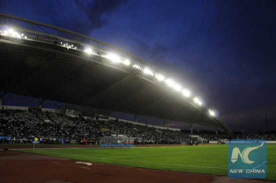 The Chinese-built 16,700-seat sports stadium in Cape Coast, a city in south Ghana, is furnished with eight runways, basketball courts, football pitch, handball court, box training field, athletes dormitories as well as other facilities rises straight from the ground. (Photo: Xinhua/Lin Xiaowei)