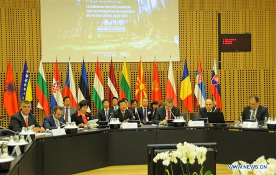 First highlevel meeting of the coordination mechanism for cooperation in forestry between China and the 16 Central and Eastern European (CEE) countries is held in Brdo, Slovenia, May 24, 2016. (Photo: Xinhua/Xue Qun)