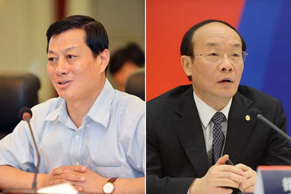 Zhu Yanfen (Left), former deputy party chief of Jilin province, was named chairman of Dongfeng Group. Xu Ping, former chairman of Dongfeng, was designated chairman of FAW Group. (Photo provided to China Daily)