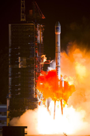 A Long March-3C carrier rocket carrying the 23rd satellite in the BeiDou Navigation Satellite System (BDS) lifts off from Xichang Satellite Launch Center, southwest China's Sichuan Province, June 12, 2016. (Photo: Xinhua/Yang Zhiyuan)