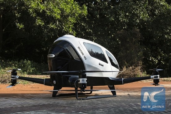 Chinese company @ehang to develop drones for emergency human organ delivery (Xinhua/file photo)