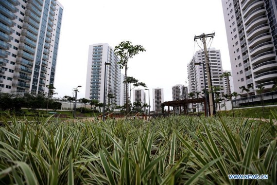 Photo taken on June 23, 2016 shows the Rio 2016 olympic village in Rio de Janeiro, Brazil. Rio 2016 unveils athletes' village to mark Olympic Day on Thursday. (Photo: Xinhua/Li Ming)