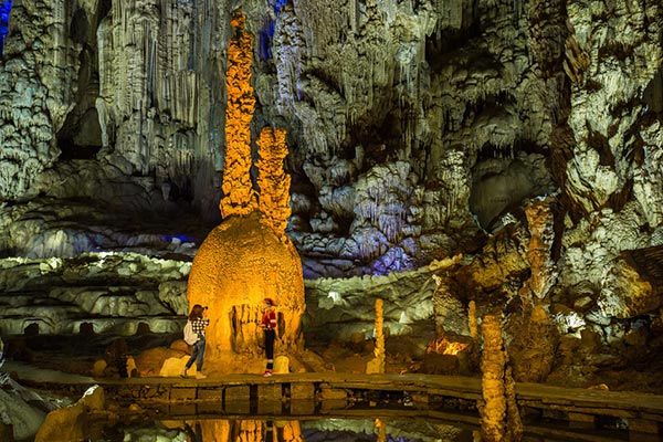Zhijin Cave is a karst cave with stones in various shapes. (Photo provided to China Daily)