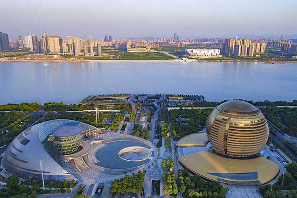 An aerial view of Qianjiang New Town in Hangzhou. (Photo provided to chinadaily.com.cn)