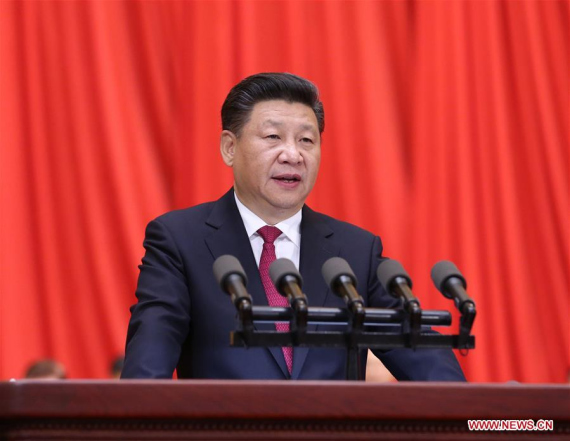 Chinese President Xi Jinping, also general secretary of the Communist Party of China (CPC) Central Committee and chairman of the Central Military Commission (CMC), delivers a speech at a rally marking the 95th anniversary of the founding of the CPC at the Great Hall of the People in Beijing, capital of China, July 1, 2016. (Photo: Xinhua/Liu Weibing)