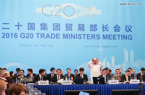 The G20 Trade Ministers Meeting is held in Shanghai, east China, July 9, 2016. (Xinhua/Pei Xin)
