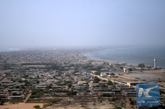 Photo taken on July 2, 2016, shows view of the city near Gwadar Port in southwest Pakistan. (Xinhua/Ahmad Kamal)