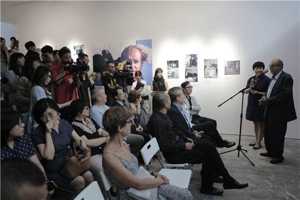 Jacques Renoir, great-grandson of Pierre-Auguste Renoir, attends the exhibition's opening.