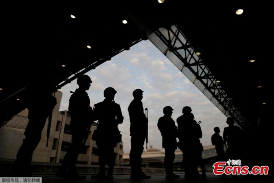 Brazilian Air force soldiers patrol the Tom Jobim International airport ahead of the 2016 Rio Olympics in Rio de Janeiro, Brazil, July 19, 2016. (Photo/Agencies)