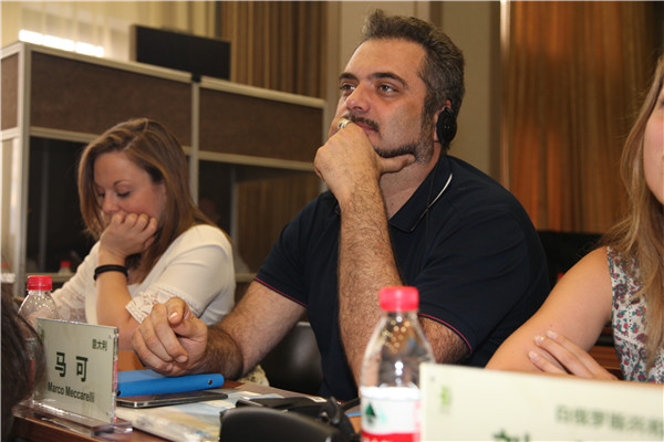 Marco Meccarelli attends a lecture in Beijing during the 2016 Visiting Program for Young Sinologists. (Photo/Chinaculture.org)