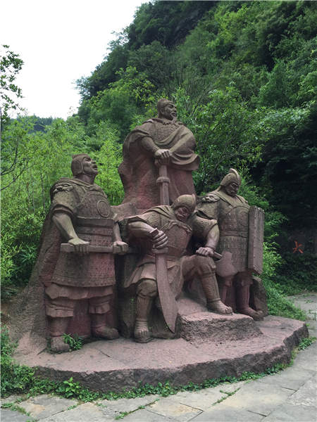 Statues featuring the Three Kingdoms (AD 220-280) warriors.