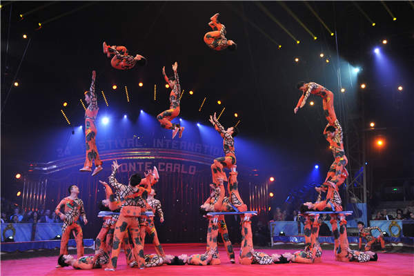 The Shandong Acrobatic Troupe has toured around the world and won three top Golden Clown awards at the International Circus Festival of Monte Carlo. Photos Provided To China Daily