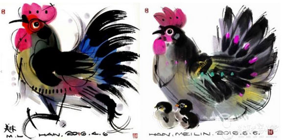 The set of Dingyou Year special Chicken stamp, designed by Han Meilin. (File photo)