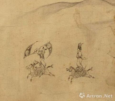 A Yuan Dynasty painting by Chen Jizhi portrays an equestrian performance. (Photo/Artron.net)