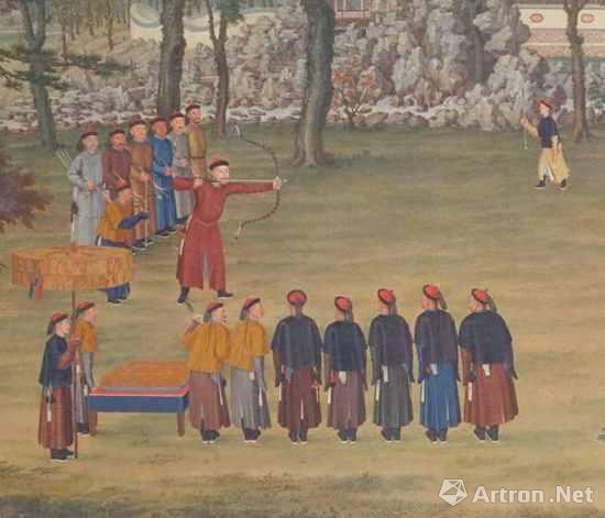 A detail from the painting Emperor Qianlong Shooting an Arrow. (Photo/Artron.net)