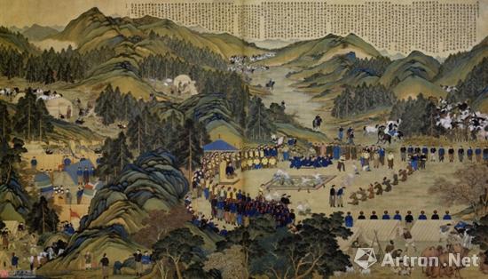 Qing Dynasty court painter Lang Shining's painting depicted the scene of a jiaodi contest in the royal court. (Photo/Artron.net)
