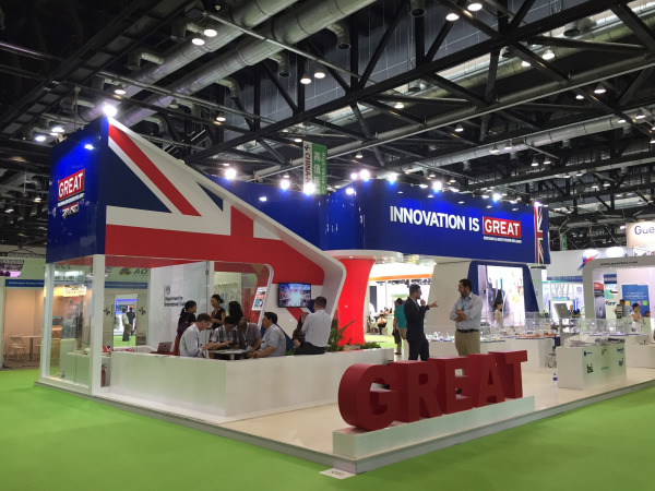 The stand for British delegates at the China Hospeq 2016 (Photo/Ecns.cn)