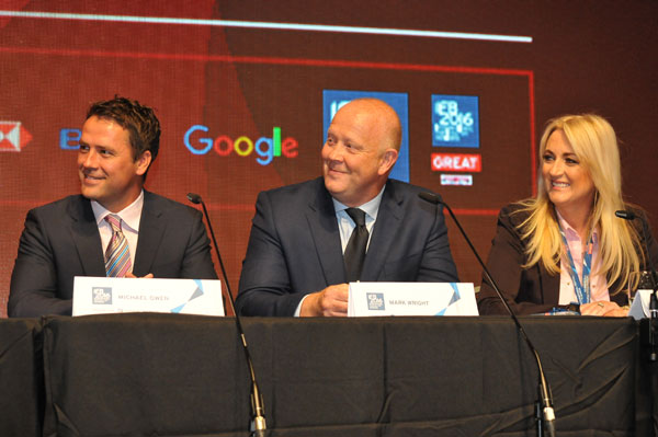 L to R: Michael Owen, Mark Wright, and Sue Wright. Photo provided by Red Sports