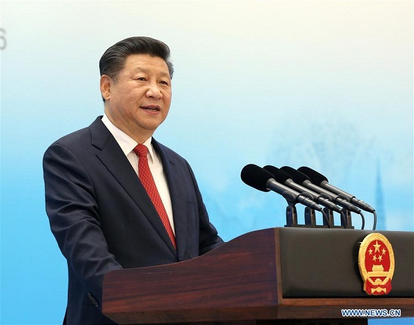 Chinese President Xi Jinping delivers a keynote speech at the Business 20 (B20) summit in Hangzhou, capital of east China's Zhejiang Province, Sept. 3, 2016. (Photo:Xinhua/Ma Zhancheng)