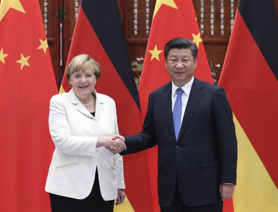 Chinese President Xi Jinping meets with German Chancellor Angela Merkel, who is here to attend the Group of 20 (G20) summit, in Hangzhou, capital of east China's Zhejiang Province, Sept. 5, 2016. (Photo: Xinhua/Pang Xinglei)