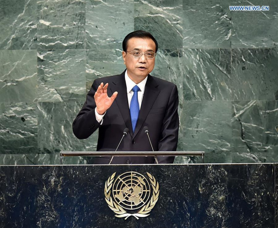 Chinese Premier Li Keqiang speaks during the general debate of the UN General Assembly at the UN headquarters in New York, Sept. 21, 2016. (Photo: Xinhua/Li Tao)