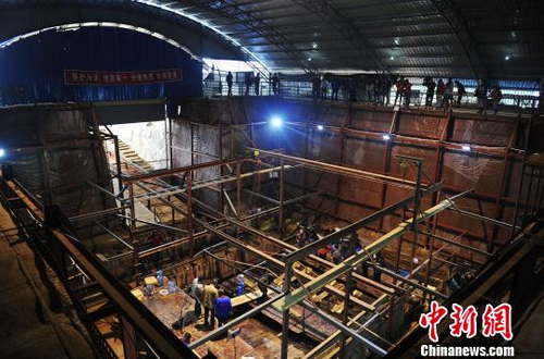The excavation site of the Haihunhou tomb (Photo/Chinanews.com)