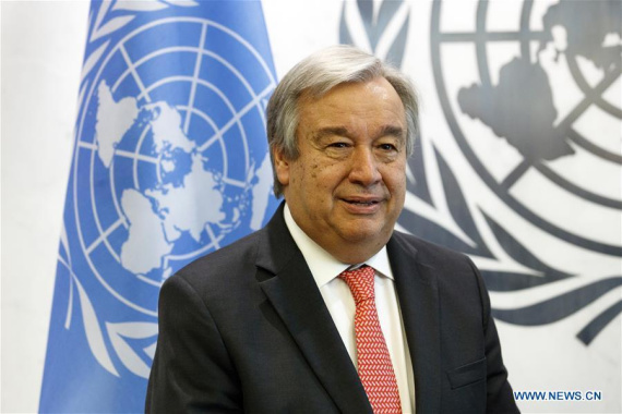 Photo taken on Oct. 13, 2016, shows United Nations Secretary-General-designate Antonio Guterres at the UN headquarters in New York. (Photo: Xinhua/Li Muzi)