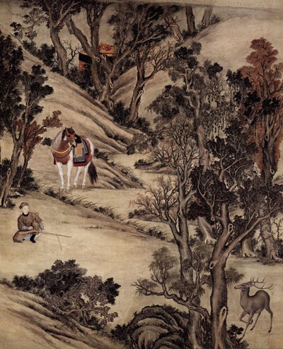 The Qianlong Emperor Shooting Deer by an unknown Qing Dynasty court painter (Photo/Courtesy of Sotheby's London)