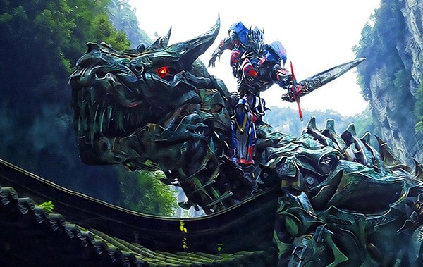 Poster of Transformers: Age of Extinction taken at a scenic area in Wulong, Chongqing municipality. (Photo provided to China Daily)