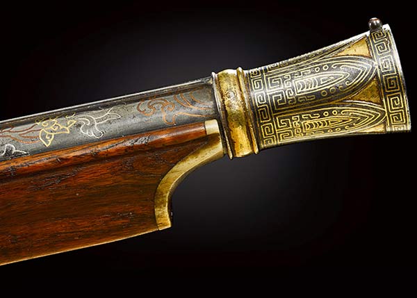 A detail of the imperial matchlock musket owned by Emperor Qianlong. (Photo/sothebys.com)