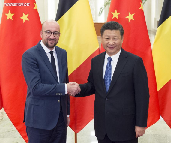 Chinese President Xi Jinping (R) meets with Belgian Prime Minister Charles Michel in Beijing, capital of China, Oct. 31, 2016. (Photo: Xinhua/Wang Ye)