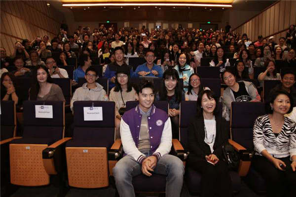 World champion swimmer Ning Zetao shares his view about life and future in New York University Shanghai. (Photo provided to China Daily)