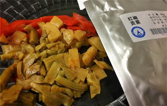 Pickles provided for astronauts in space lab Tiangong II. (Photo/Xinhua)