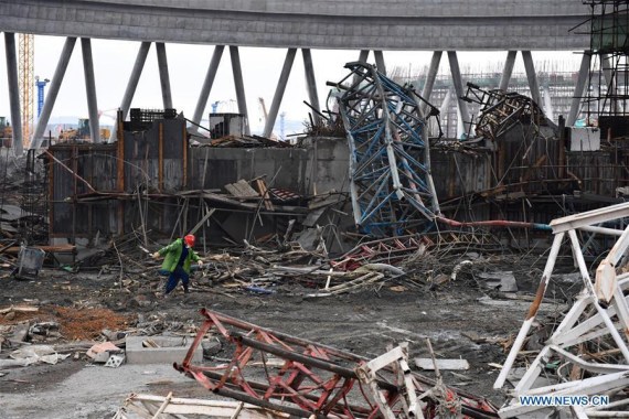 Nine people are facing criminal charges in connection with a deadly construction site accident in east China's Jiangxi Province, police said Monday. (Photo:Xinhua/Hu Chenhuan)