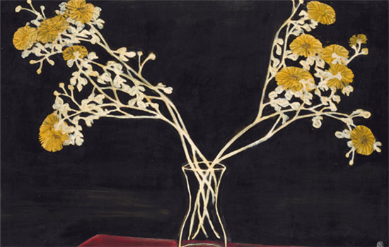 Sanyu, Chrysanthemums in A Glass Vase (Photo provided to China Daily)