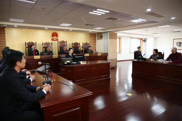 Photo taken on Dec. 2, 2016 shows the scene of the trial. A man convicted for rape and murder in China had his conviction overturned by China's top court on Friday, 21 years after he was executed. (Photo/Xinhua)