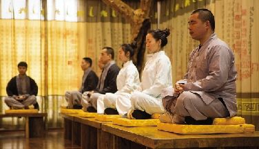 (File photo of a meditation hall in Zhengzhou)