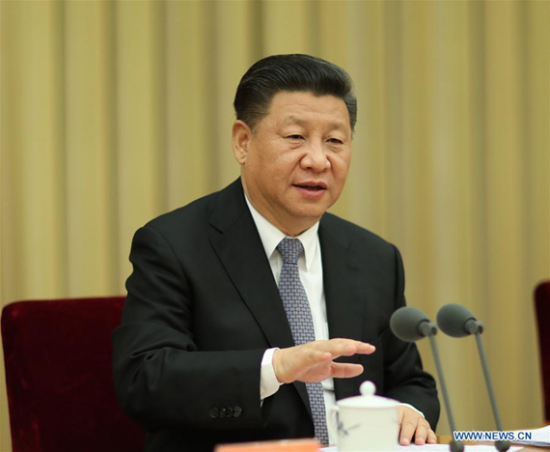 Chinese PresidentXi Jinping, also general secretary of the Communist Party of China (CPC) Central Committee and chairman of Central Military Commission, speaks at a two-day meeting on ideological and political work in China's universities and colleges, which wound up on Dec. 8, 2016 in Beijing, capital of China. (Photo: Xinhua/Ju Peng)