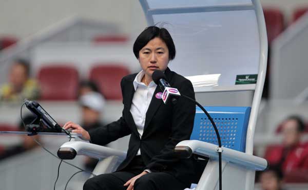 Zhang Juan is the first and only Chinese chair umpire with a gold badge, the highest international certificate. (Photo provided To China Daily)