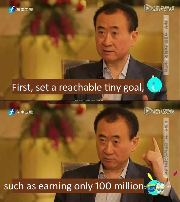 Screenshots of the television interview on Wang Jianlin. (Photo from web)