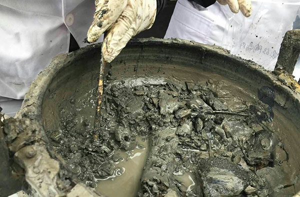 Beef broth that was found by archaeologists in an ancient tomb in Xinyang, Henan province. (Photo provided to China Daily)