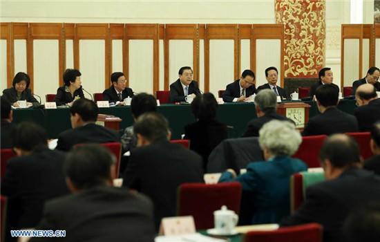 A joint inquiry meeting of the 25th session of the 12th Standing Committee of China's National People's Congress (NPC) is held in Beijing, capital of China, Dec. 24, 2016. Zhang Dejiang, chairman of the NPC Standing Committee, attended the meeting. (Xinhua/Liu Weibing)