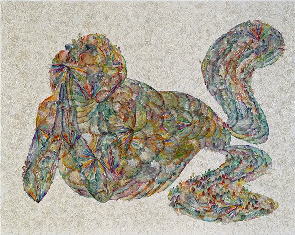A fish-like monster from the folk tale Madam White Snake created by Chinese artist Wu Jian'an. (Photo provided to China Daily)