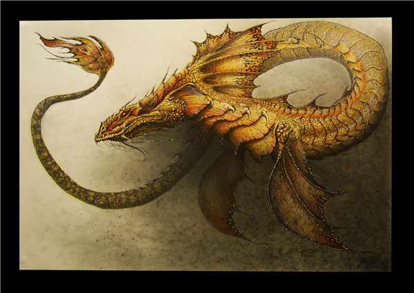 A dragon designed by Gino Acevedo with wings and a body inspired by sea horses. (Photo provided to China Daily)